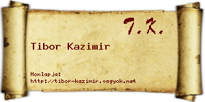 Tibor Kazimir névjegykártya
